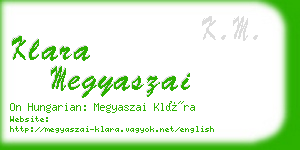 klara megyaszai business card